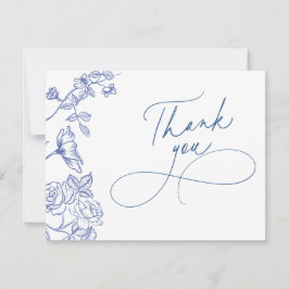 Cartão de Nota Azul de Agradecimento