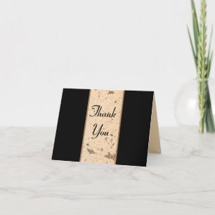 Cartão de Nota Beige Marble Obrigado