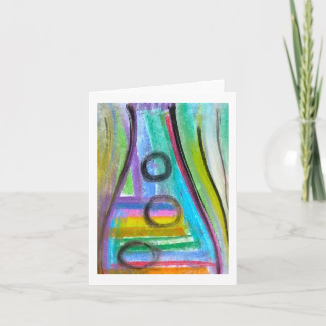 Cartão de nota "Bottle Fizz", Pastel em papel (Frente)