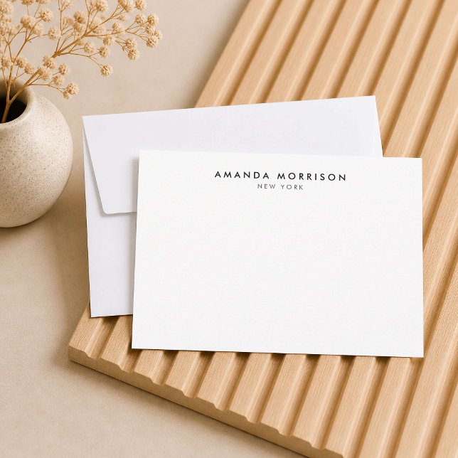 Cartão de Nota Branco Luxo Minimalista (Criador carregado)