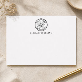 Cartão de Nota Branco Minimalista com Logotipo de