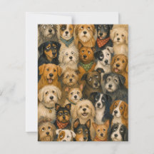 Cartão de Nota Caprichoso de Cachorros para Amante