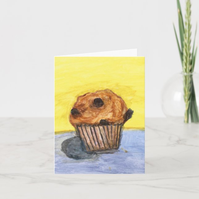 Cartão de Nota Chip Muffin Chip Chocolate Pintado (Frente)