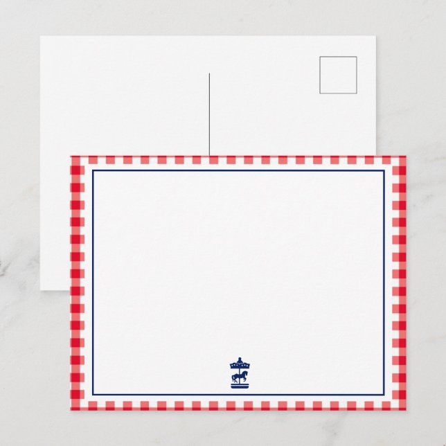 cartão de nota chique de xadrez de Natal (Frente/Verso)