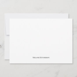 Cartão de Nota Clássica Elegante Preto e Branco