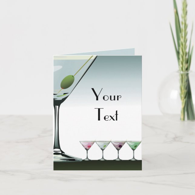 Cartão de Nota Clássico Martini (Frente)