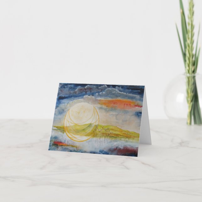 Cartão de Nota "Colheita da Lua" (Frente)