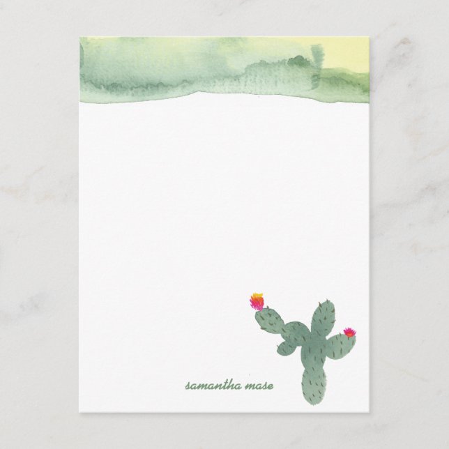 Cartão De Nota Com Abstrato De Aquarela (Frente)