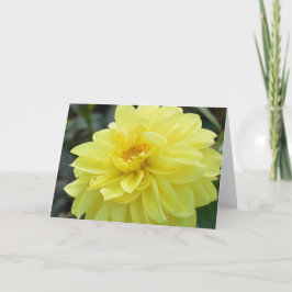 Cartão de nota com dália amarela
