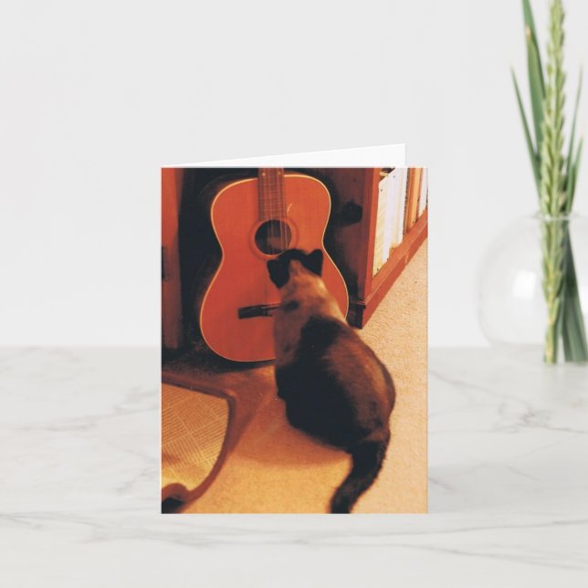 Cartão de Nota com Gato Siamês (Frente)