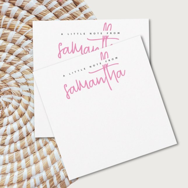 Cartão de nota com nome em escrita rosa branca mod (Criador carregado)