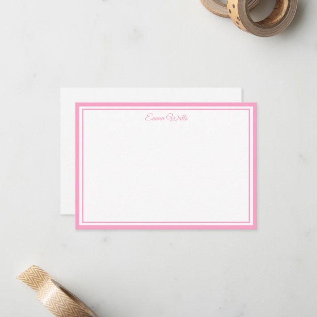 Cartão de Nota com Nome Personalizado (Frente/Verso In Situ)