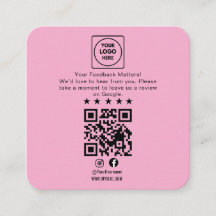 Cartão de Nota Comercial de Código QR de Avaliação