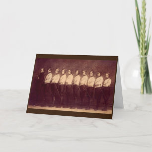 Cartão de Nota da Equipe de Esgrima Alemã Vintage 