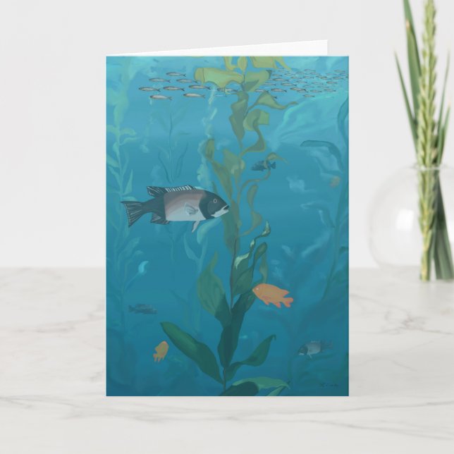 cartão de nota da floresta Kelp (Frente)