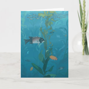 cartão de nota da floresta Kelp