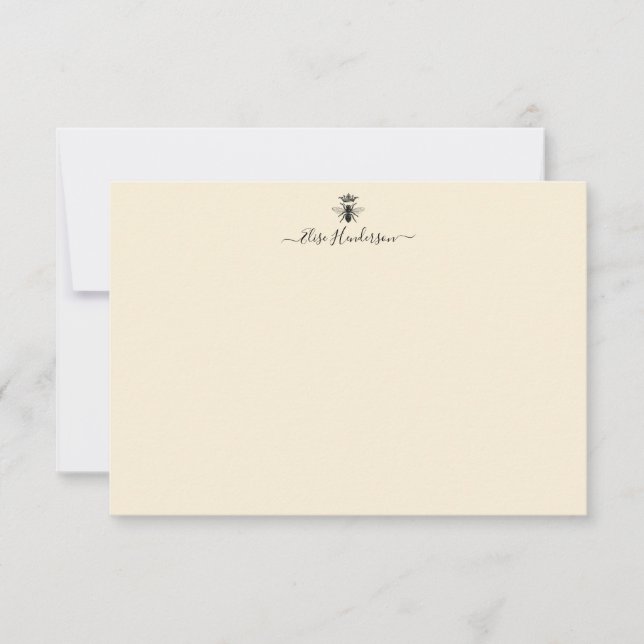 Cartão de Nota da Rainha da Vintage Personalizada (Frente)