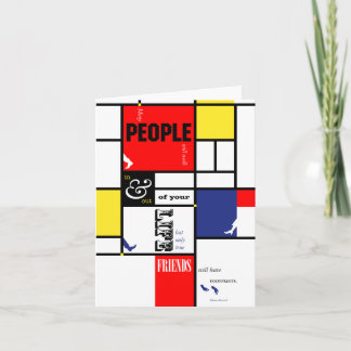 Cartão de nota das pegadas