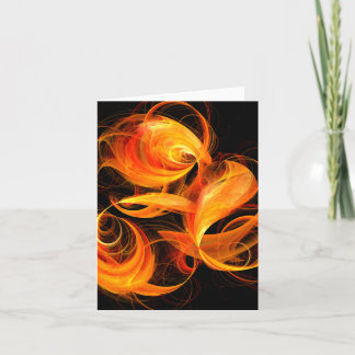 Cartão de Nota de Abstrato de Arte Fireball