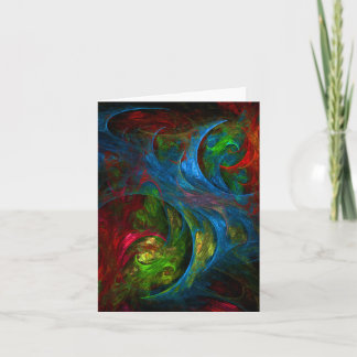 Cartão de Nota de Abstrato de Arte Gênesis Azul