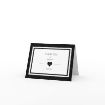 Cartão de Nota de Agradecimento Coração Moderno - 