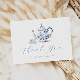 Cartão de Nota de Agradecimento da Festa de Chá Az