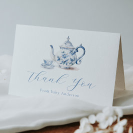 Cartão de Nota de Agradecimento da Festa do Chá Az