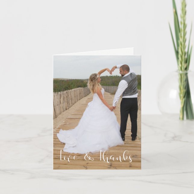 Cartão de Nota de Agradecimento de Casamento Amor  (Frente)