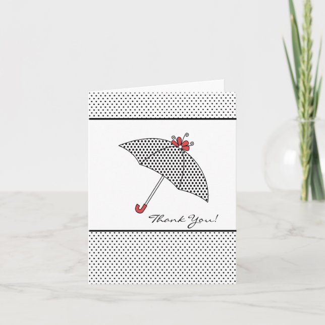 Cartão de Nota de Agradecimento de Guarda-Chuva Pr (Frente)