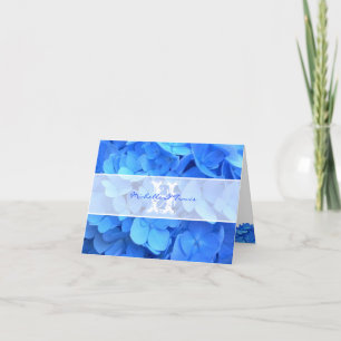 Cartão de Nota de Agradecimento de Hortênsia Azul 