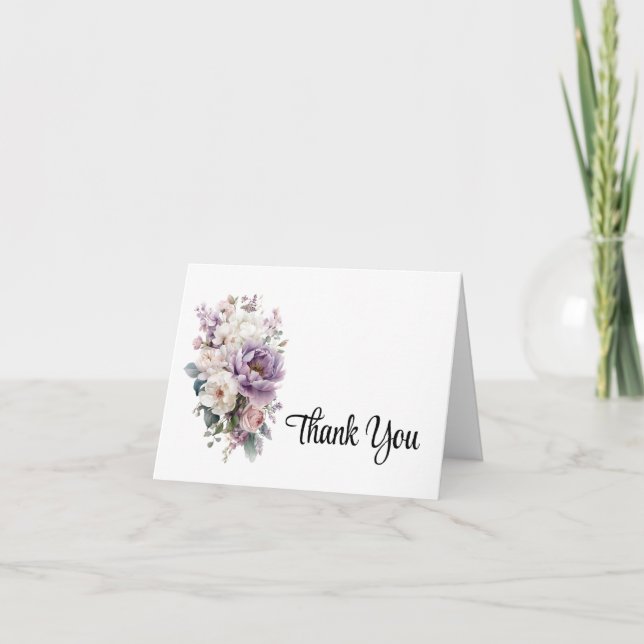 Cartão de Nota de Agradecimento Floral (Frente)