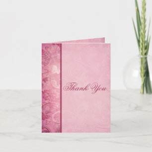 Cartão de Nota de Agradecimento Floral Rosa Paisle