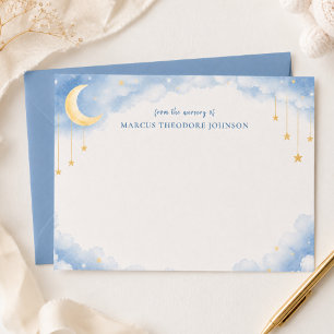 Cartão de Nota de Agradecimento Personalizado Azul