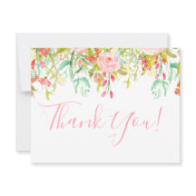 Cartão de Nota de Agradecimento Rosa Jardim Floral