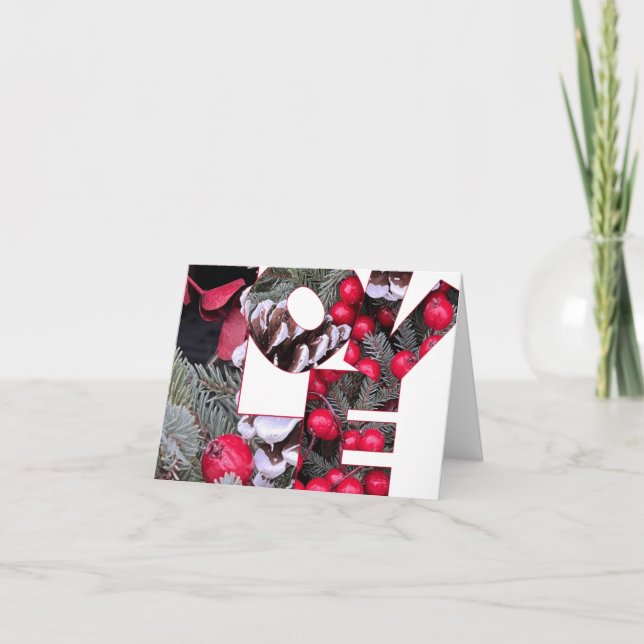 Cartão de Nota de Amor de Pinhas de Coníferas Frut (Frente)