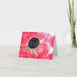 Cartão de Nota de Anêmona Estilizada