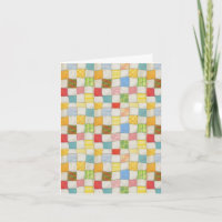 Cartão de Nota de Aniversário CRAZY QUILT