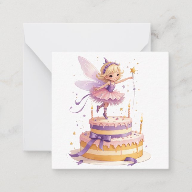 Cartão de Nota de Aniversário Fairy Fantasy (Frente)