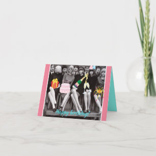 Cartão de nota de aniversário retrô