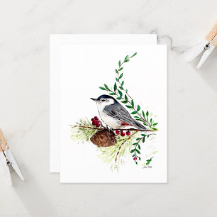 Cartão de Nota de Aquarela Bonita de Trepadeira-de