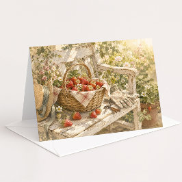 Cartão de Nota de Aquarela Fresco do Jardim