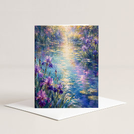Cartão de Nota de Aquarela Reflexos de Íris