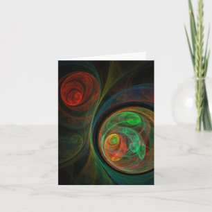 Cartão de Nota de Arte Abstrato Verde de Renascime
