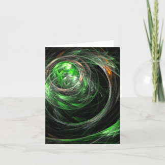 Cartão de Nota de Arte Abstrato Verde em Todo o Mu