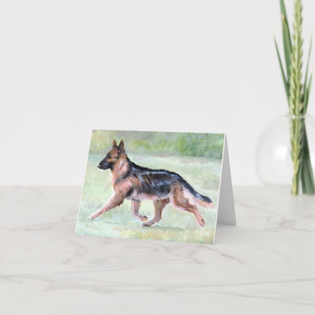 Cartão de Nota de Arte Canina Móvel do german shep (Frente)