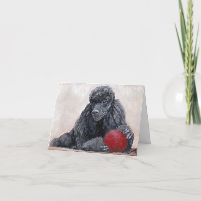 Cartão de Nota de Arte Canina Preto (Frente)