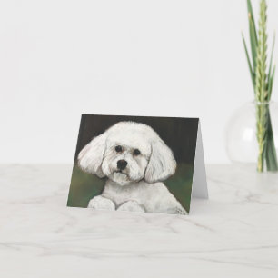 Cartão de Nota de Arte Cão Bichon Frise