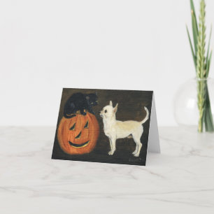 Cartão de Nota de Arte Chihuahua Halloween