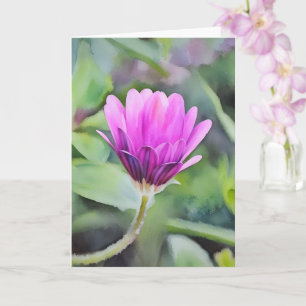 Cartão de Nota de Arte com Flor Purple African Dai