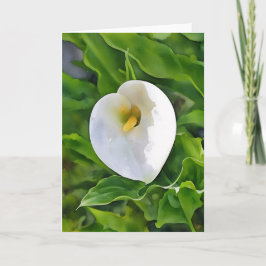 Cartão de Nota de Arte da Flor Branca Calla Lily